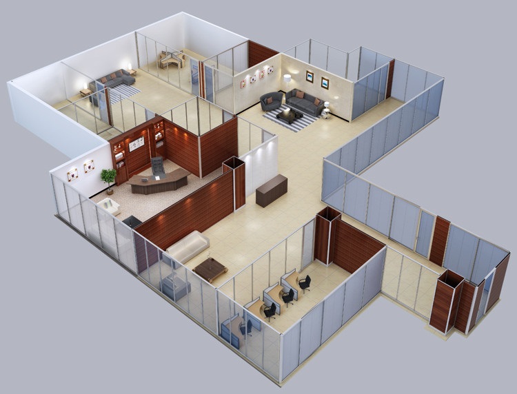 3D Office Architecture Design